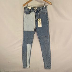 Skinny Fries Jeans super high rise skinny jeans patch 9 NWT